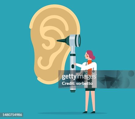 Human ear - female doctor Human ear - female doctor