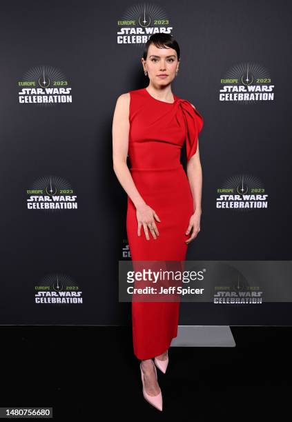 Daisy Ridley attends the studio panel at Star Wars Celebration 2023 in London at ExCel on April 07, 2023 in London, England.