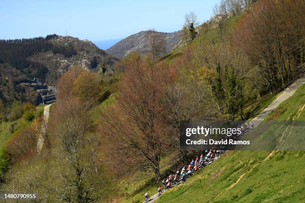 General view of the peloton passing through a landscape during the 62nd Itzulia Basque Country, Stage 6 a 137.8km stage from Eibar to Eibar / #UCIWT...