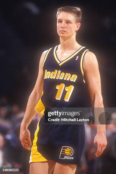 Detlef Schrempf of the Indiana Pacers looks on during basketball game against the Washington Bullets at Capital Centre on December 5, 1992 in...