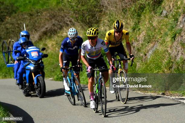 Ruben Guerreiro of Portugal and Movistar Team, Jhoan Esteban Chaves Rubio of Colombia and Team EF Education – Easypost and Steven Kruijswijk of The...