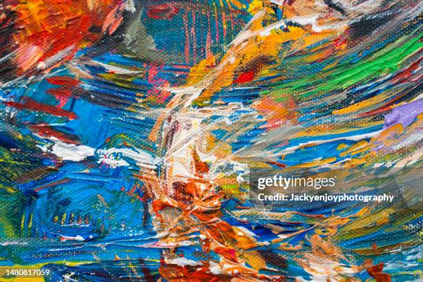 abstract acrylic painting contrast - impressionism スト�ックフォトと画像