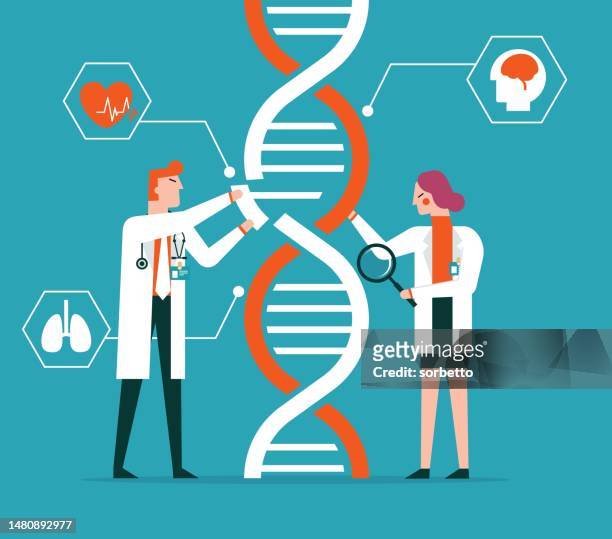genetic engineering - genetic screening stock illustrations