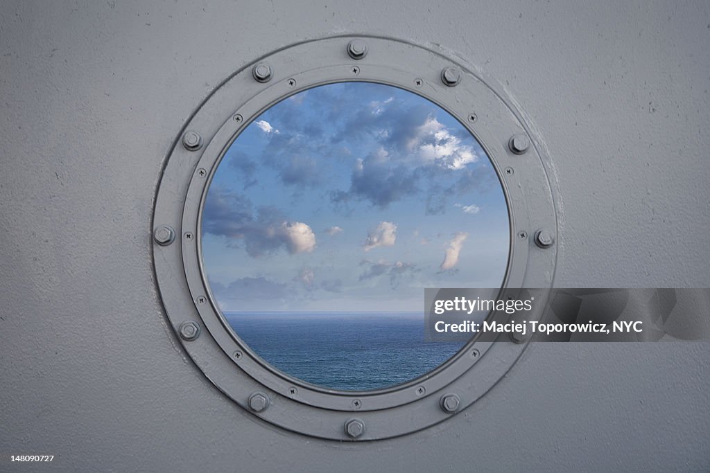 Ocean through porthole