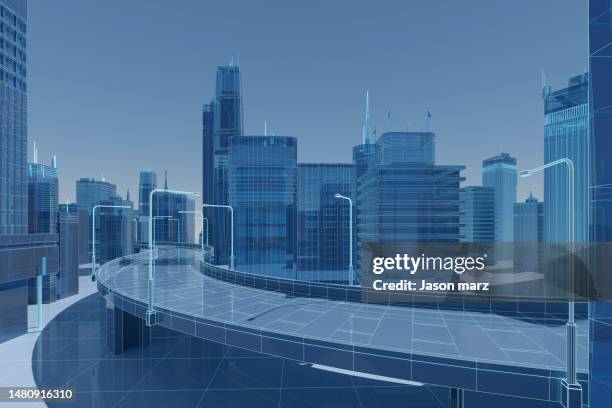 blue data 3d urban architecture - bridge low angle view stock pictures, royalty-free photos & images