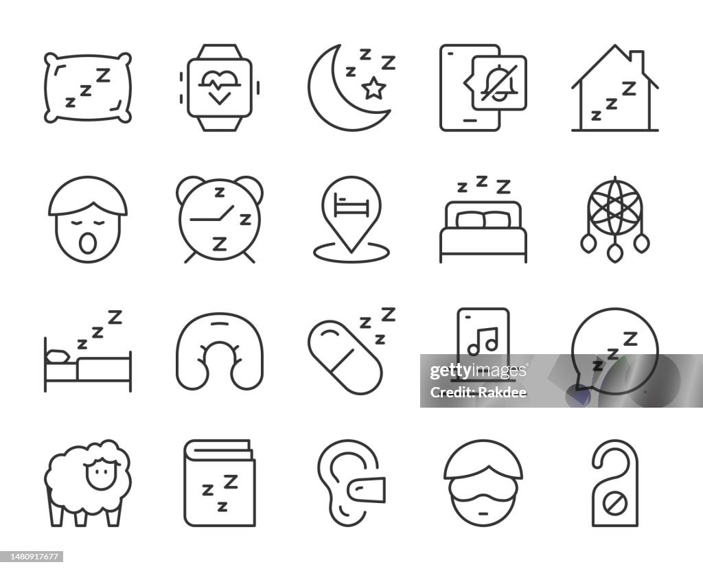 Sleeping - Light Line Icons