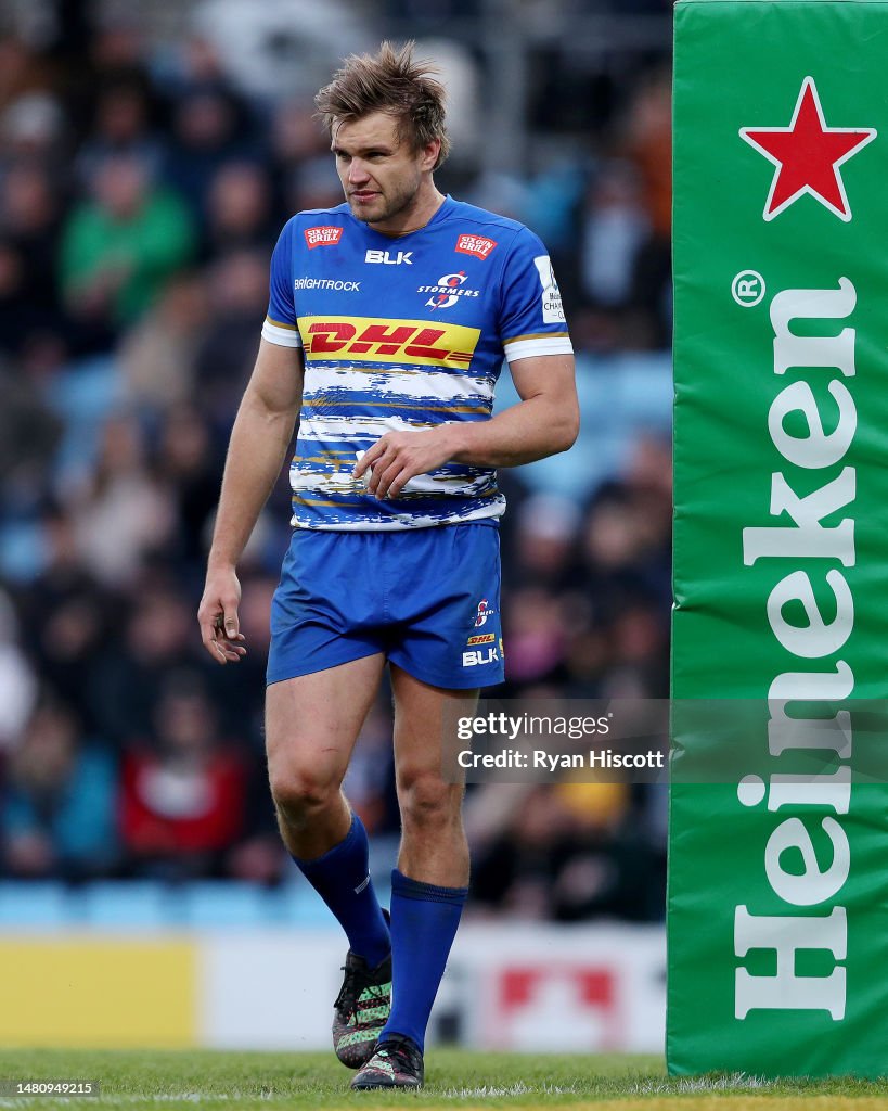Dan Exeter Dan du Plessis of DHL Stormers looks on during the Heineken Champions ...