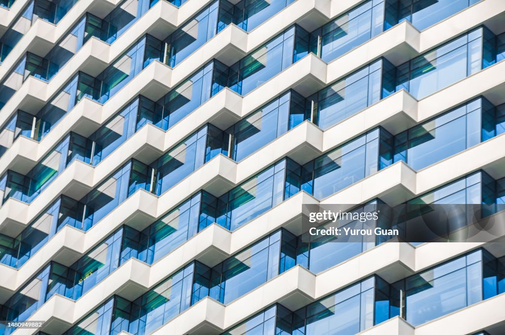 Modern glass skyscraper in Guangzhou Central Business District ( CBD).