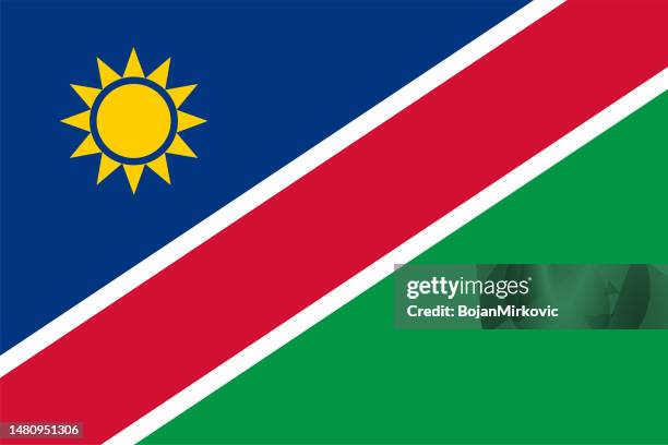 namibia flag. vector - africa freedom day stock illustrations