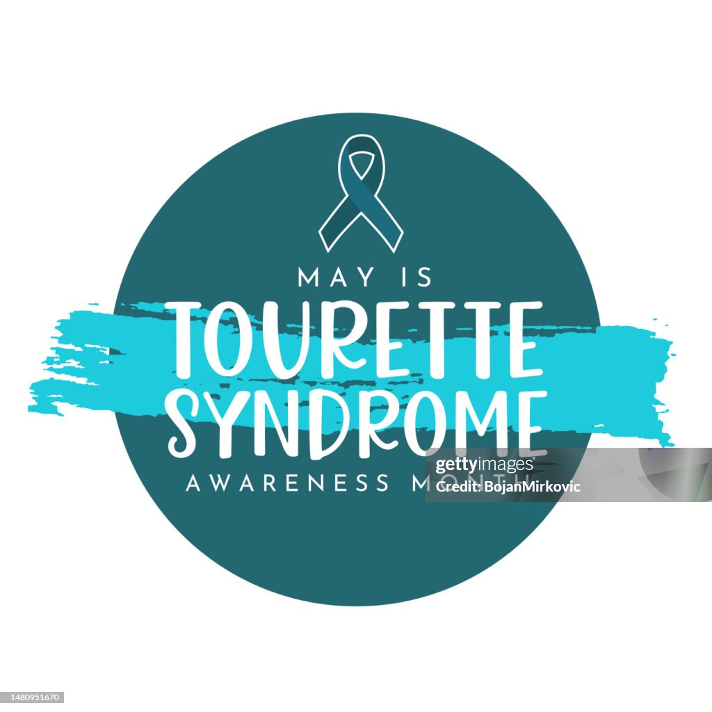 Tourette Syndrome Awareness Month poster, May. Vector