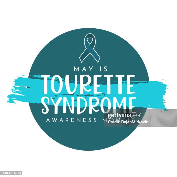 tourette syndrome awareness month poster, may. vector - mental illness awareness stock illustrations