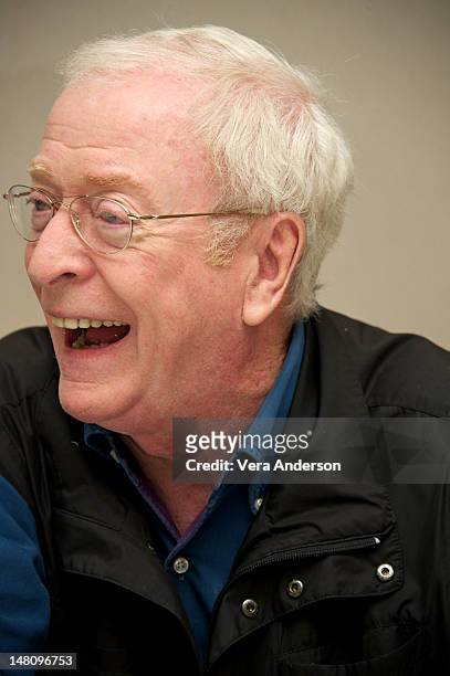 Michael Caine at "The Dark Knight Rises" Press Conference at The Beverly Hilton Hotel on July 8, 2012 in Beverly Hills, California.