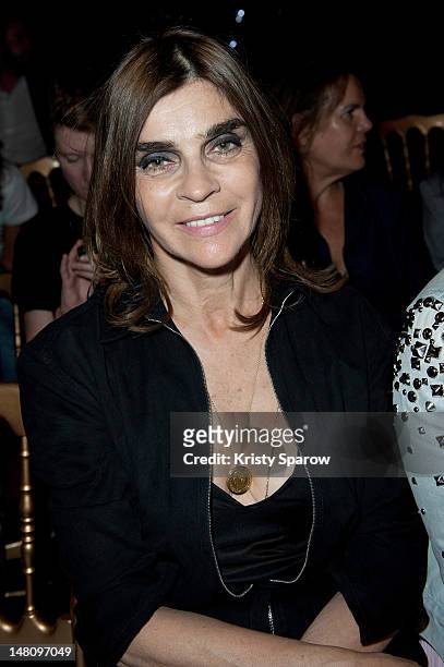 Carine Roitfeld attends the Ulyana Sergeenko Haute-Couture Show as part of Paris Fashion Week Fall / Winter 2012/13 at Theatre Marigny on July 3,...