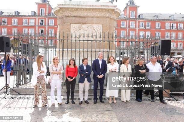 The delegate of Culture, Tourism and Sport, Andrea Levy; the mayor of Madrid, Jose Luis Martinez-Almeida; and the mayor of Zaragoza, Jorge Azcon;...