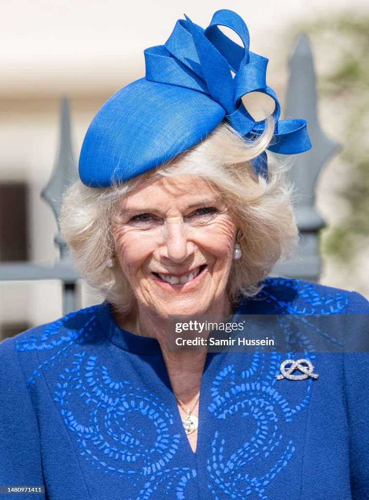 Camilla, Queen Consort attends the Easter Mattins Service at Windsor ...