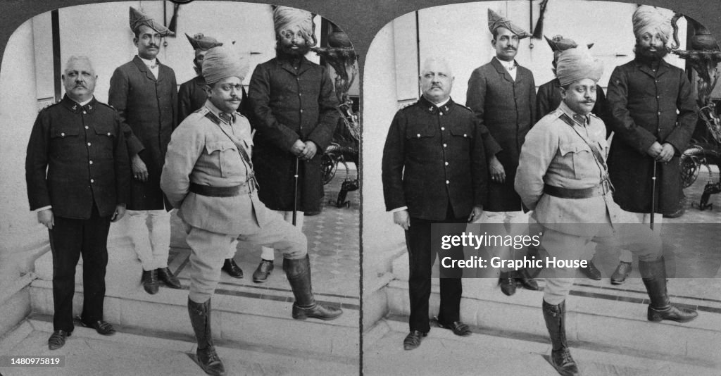 Maha Rao Stereoscopic image showing Indian Royal Madho Rao Scindia, Maharaja ...