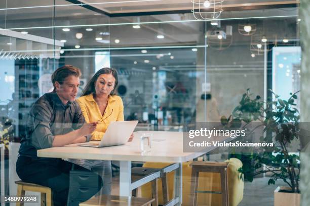 business partners in meeting. - customer success stock pictures, royalty-free photos & images