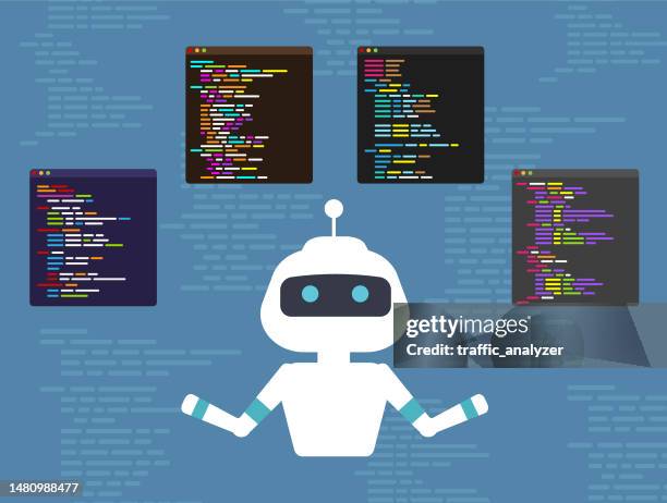 ai coding copilot - software development stock illustrations