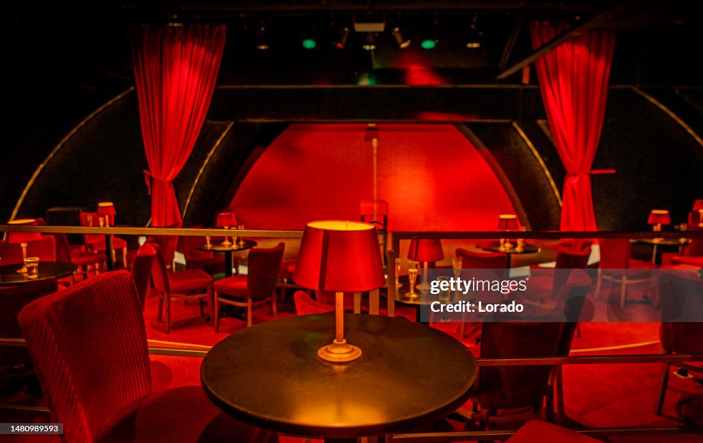 Empty cabaret theatre seats