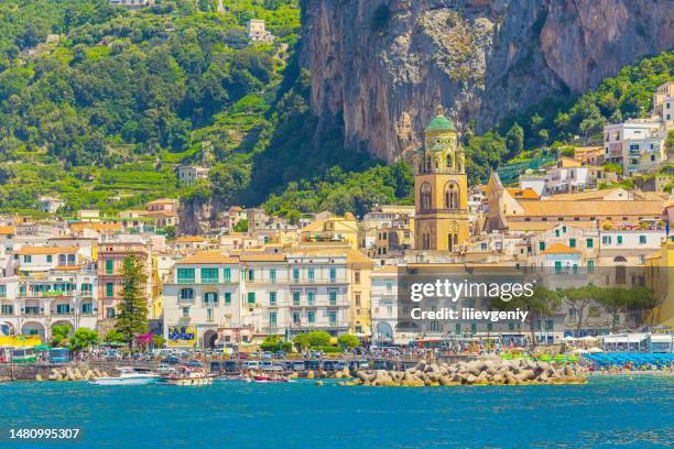 amalfi coast. italy. salerno. beautiful landscape. summer trip. sunny day - adriatic sea italy stock pictures, royalty-free photos & images