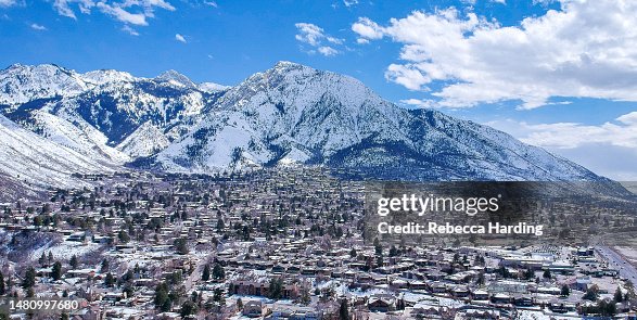Mount Wasatch Drone Photo Of Salt Lake City The Wasatch Mountains And Mount Olympus ...