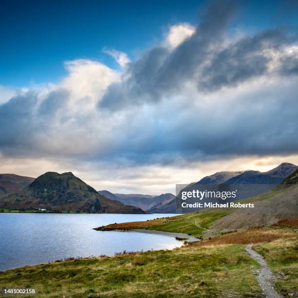 crummock water in the english lake district - cumbrian mountains stock pictures, royalty-free photos & images