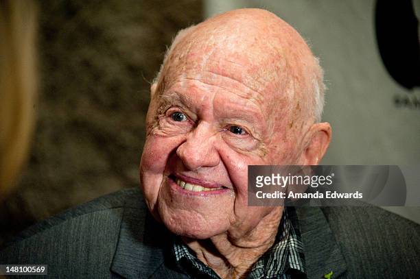 Actor Mickey Rooney attends the AMPAS Presents The Last 70mm Film Festival Series - "It's A Mad, Mad, Mad, Mad World" cast & crew reunion at the...