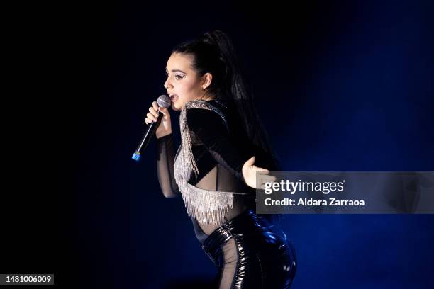 Alessandra, Norway’s entrant for the Eurovision Song Contest 2023, performs on stage during the Eurovision PrePartyES 2023 at Sala La Riviera on...