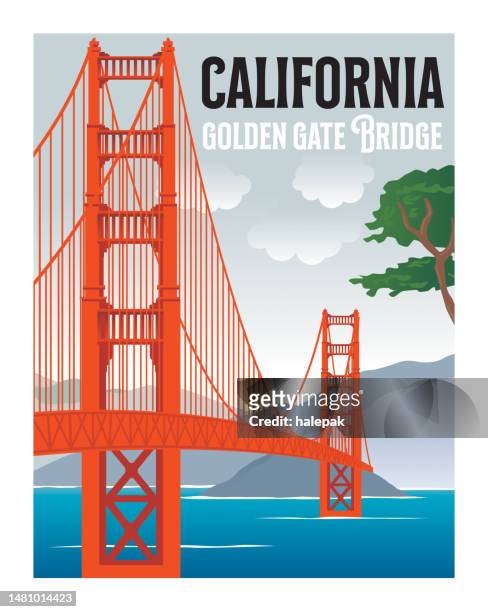 ilustrações, clipart, desenhos animados e ícones de ponte golden gate  - golden gate bridge
