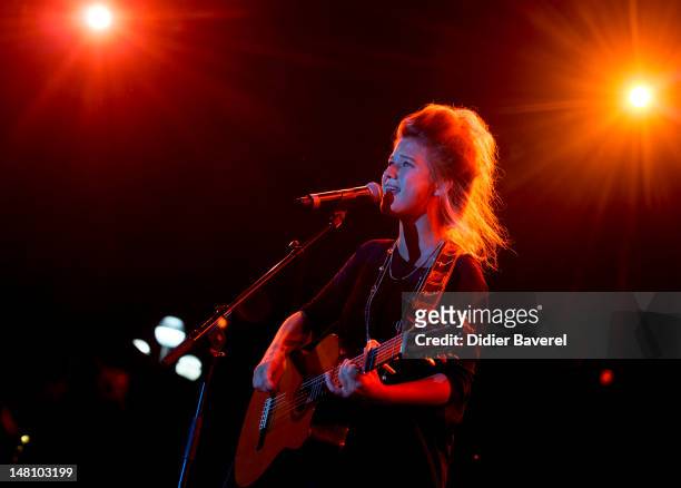 Singer Selah Sue performs on stage at Nice Jazz Festival at Jardin Albert 1er on July 9, 2012 in Nice, France.