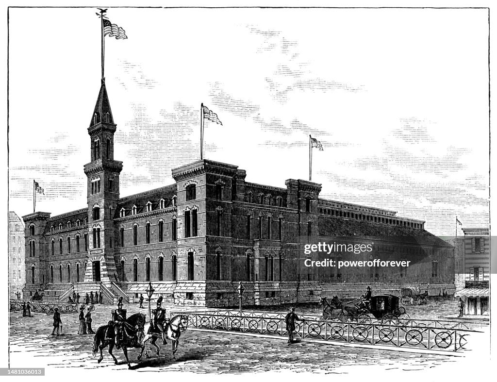 The Original Park Avenue Armory in New York, United States Circa 1880 - 19th Century