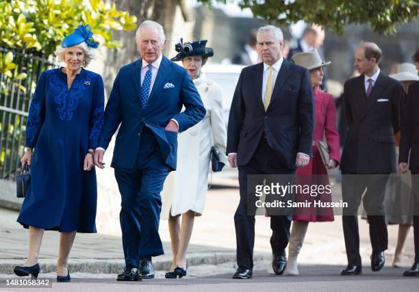 King Charles III, Camilla, Queen Consort, Princess Anne, Princess Royal, Prince Andrew, Duke of York, Sophie, Duchess of Edinburgh and Prince Edward,...