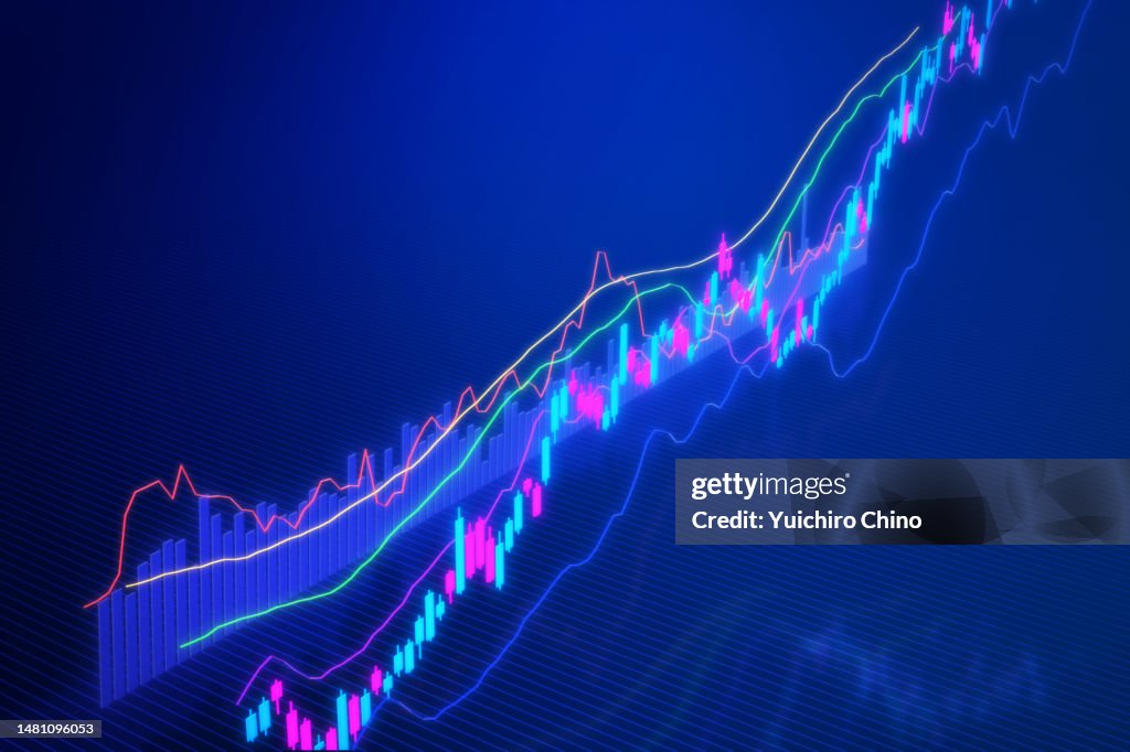Rising stock market trading chart