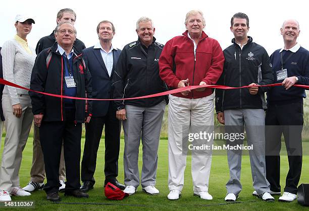 Donald Trump opens The Trump International Golf Links Course as Ivanka Trump, Eric Trump , Martin Hawtree, George O'Grady, Colin Montgomerie, Don...