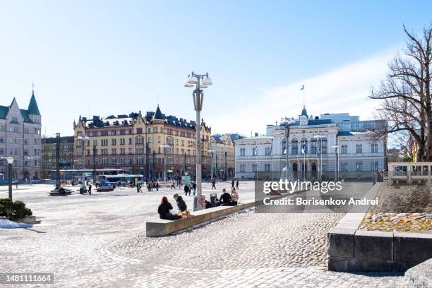 city hall building in tampere on the central square. - tampere stock pictures, royalty-free photos & images