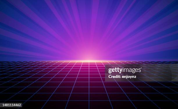 retro vapor-wave blank background - retro 80s background stock illustrations