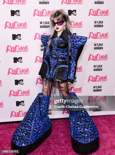 Willow Pill attends "RuPaul's Drag Race" Season 15 finale red carpet at Ace Hotel on April 01, 2023 in Los Angeles, California.