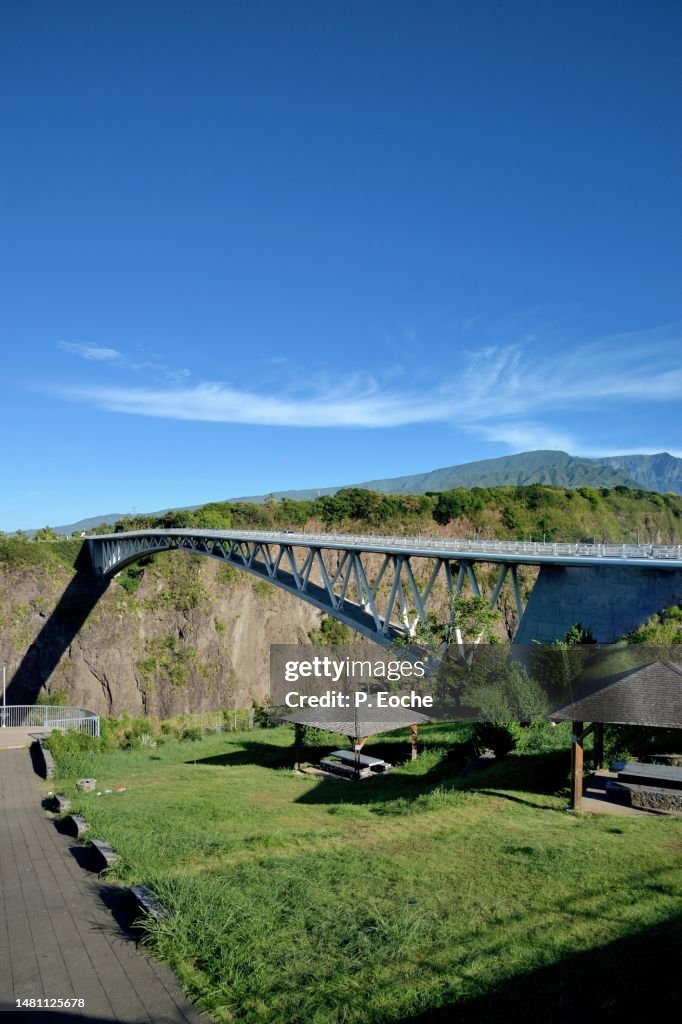 Reunion Bridge Île De La Réunion The Bridge Of The Bras De La Plaine High-Res Stock ...