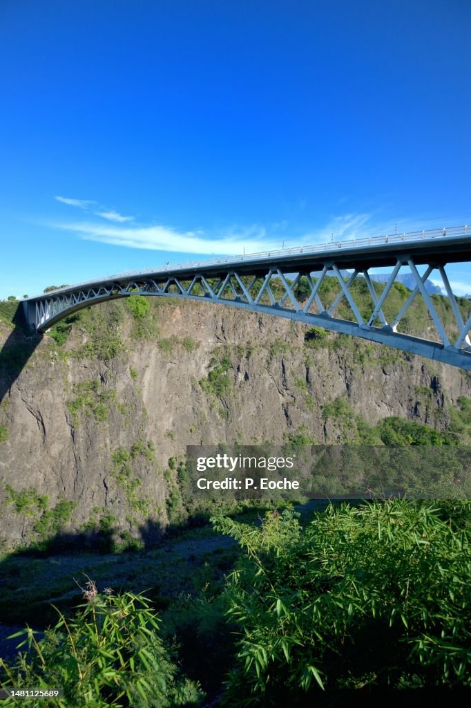 Reunion Bridge Île De La Réunion The Bridge Of The Bras De La Plaine High-Res Stock ...