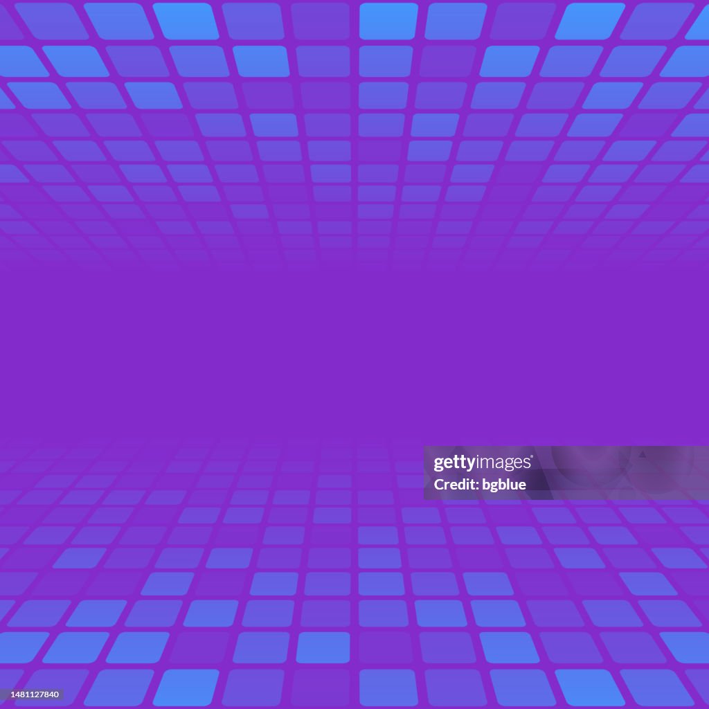 Mosaic with squares and Blue gradient - Trendy 3D background