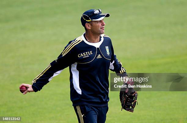 South Africa's head coach Gary Kirsten looks on prior to the second day of the tour match between Somerset and South Africa at the County Ground on...