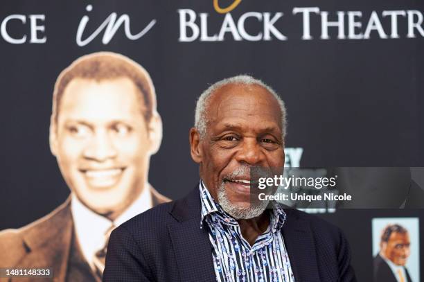 Danny Glover, Co-Founder of The Robey Theatre Company attends the Paul Robeson's 125th Birthday Celebration at The Los Angeles Theatre Center on...