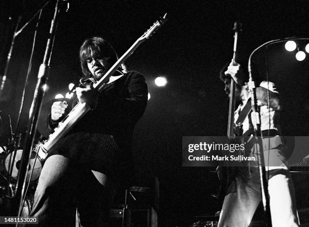 Musician/Singer/Songwriter Lowell George and Bassist Kenny Gradney perform with Little Feat at the Forum, Inglewood, CA 1975