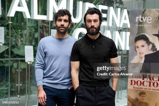 Actors Javier Rey and Tamar Novas attend the photocall for "Los Pacientes Del Doctor García" at the Puerta de Atocha - Almudena Grandes Rail Station...