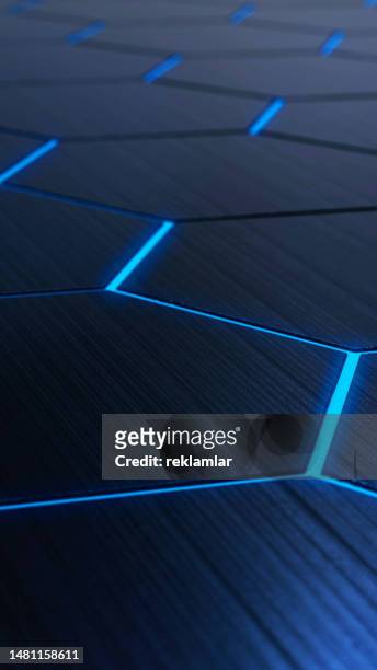 abstract hexagon technology background - finance and economy photos stock illustrations