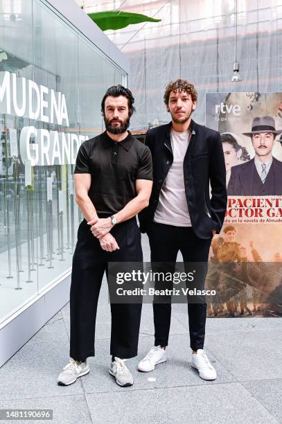 Javier Rey and Jon Olivares RTVE Presents the photocall for "Los Pacientes Del Doctor García" at Estación de tren Madrid - Puerta de Atocha -...