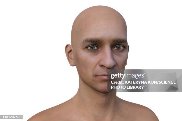 healthy middle-age man, illustration - face recognition stock illustrations