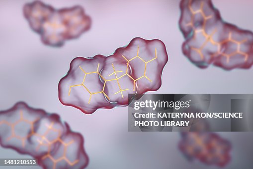 Bisphenol A molecule, illustration Bisphenol A molecule, illustration