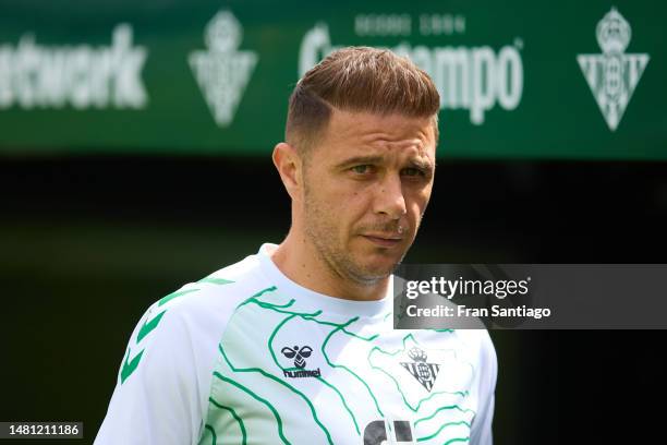 Joaquin Sanchez of Real Betis looks on during the LaLiga Santander match between Real Betis and Cadiz CF at Estadio Benito Villamarin on April 09,...