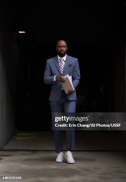 DaMarcus Beasley of the United States enters the field before an international friendly game between Ireland and USWNT at Q2 Stadium on April 8, 2023...